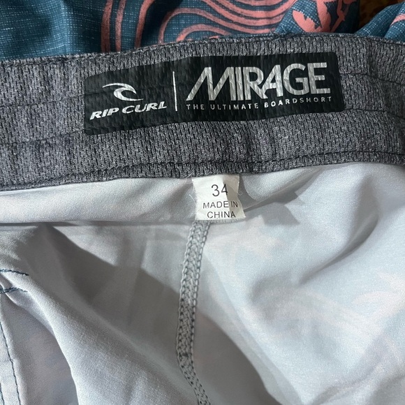 Rip Curl Blue and Pink Board Shorts with Tropical Vibe - Picture 8 of 9